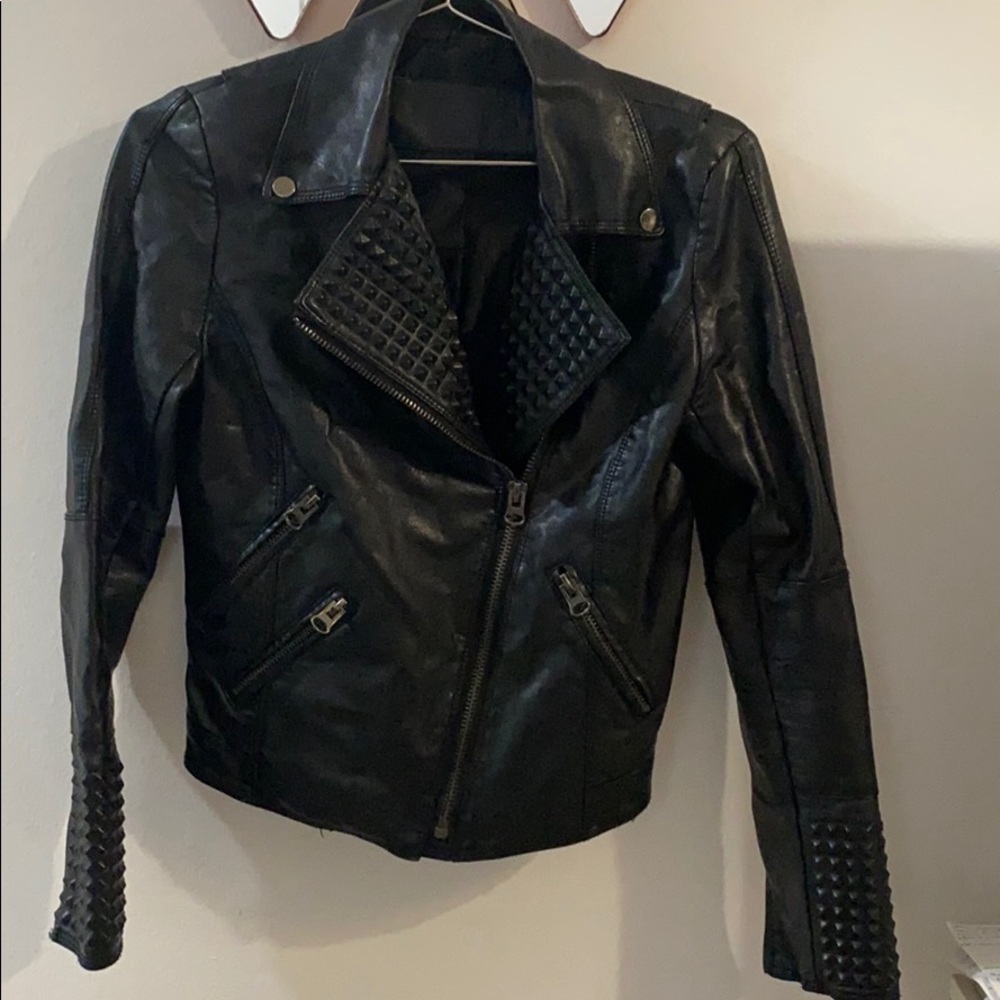 Vegan Studded Leather Jacket